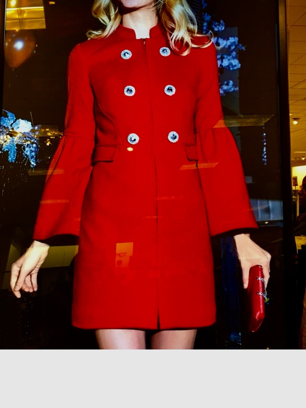 International Concepts INC Bell Sleeve & Rhinestone Coat
